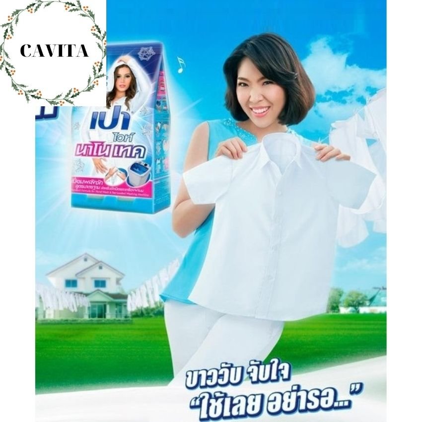 Bột Giặt Pao 5kg Thái Lan CAVITA giúp quần áo trắng sáng, mềm vải, sạch khuẩn lưu hương lâu