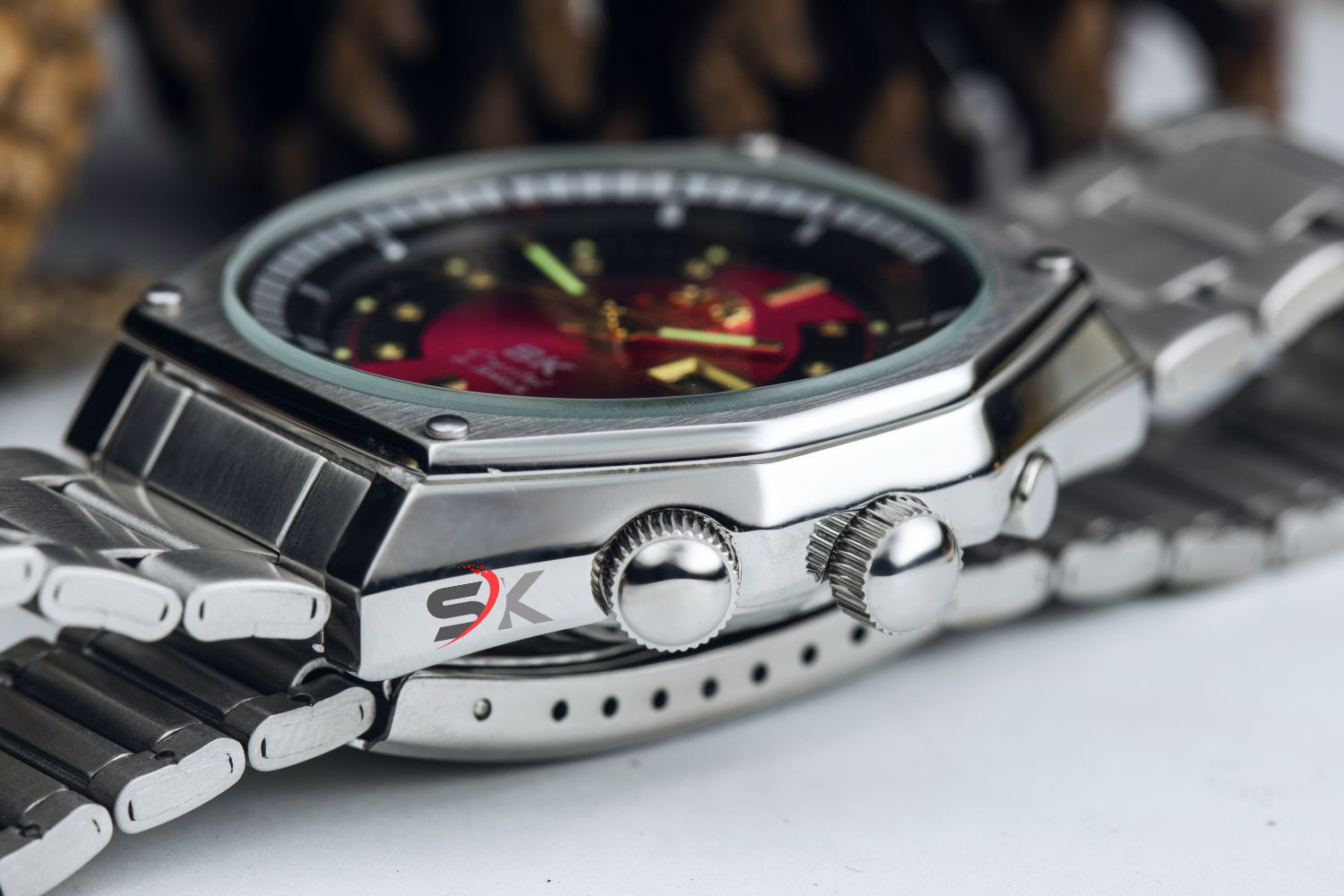 Đồng Hồ Cơ Nam SK Mặt Lửa Cao Cấp Chống Nước Chống Xước Automatic