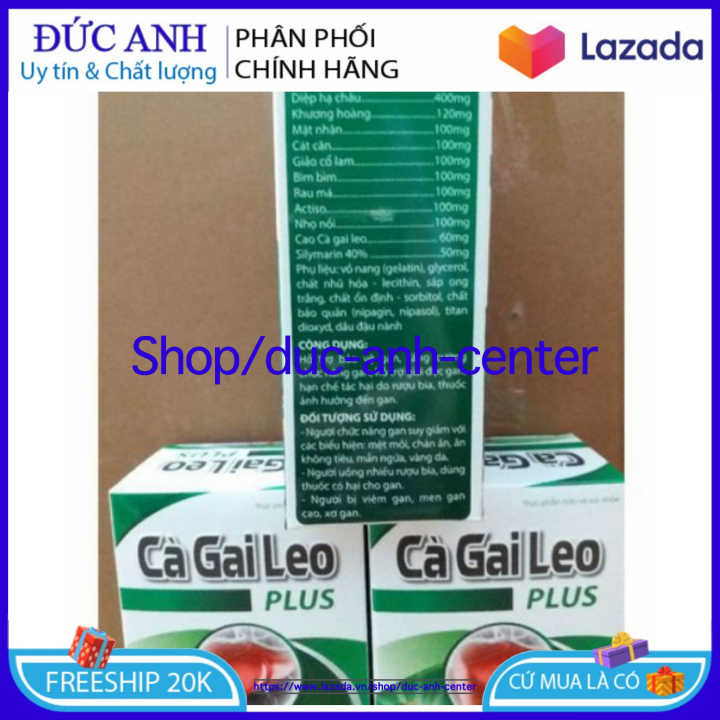 HSD 2023 - Cà Gai Leo Plus lọ 60 viên - Giải độc gan, hạ men gan - Hộp 60 viên chuẩn GMP Bộ Y tế