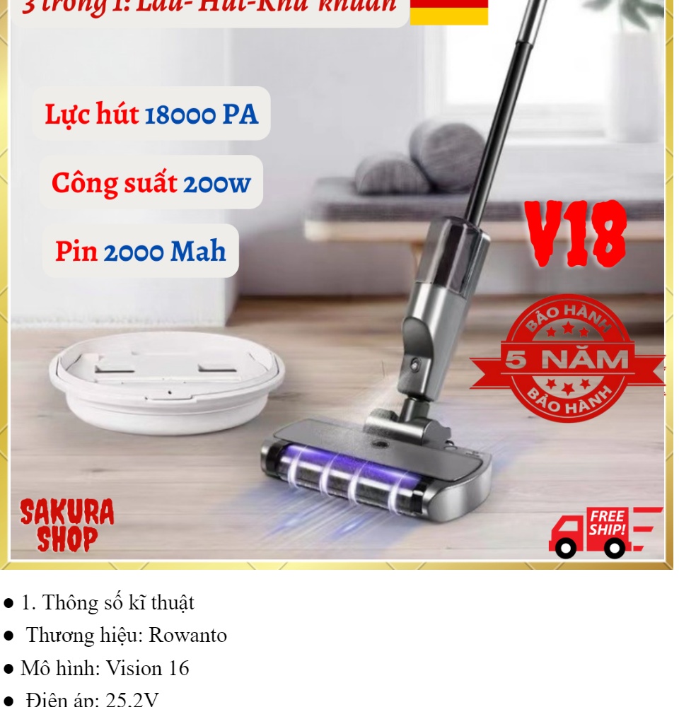 Máy hút bụi Hiclean HC301 1 mô tơ 1600W hút bụi khô nước