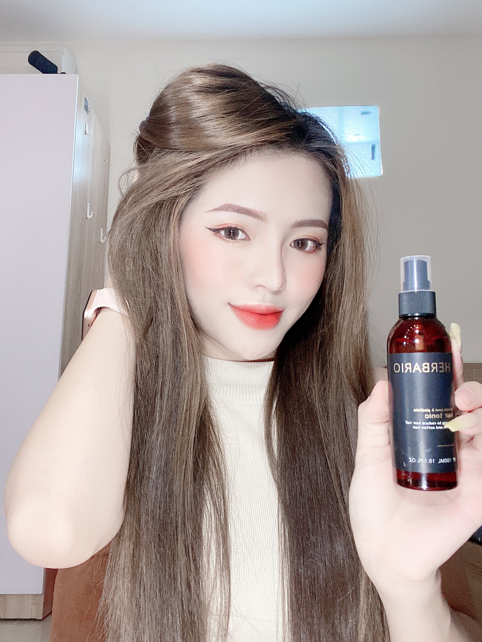 Nước xịt dưỡng tóc tinh dầu bưởi Herbario 100ml giúp tóc mọc dài, dày và khỏe hơn