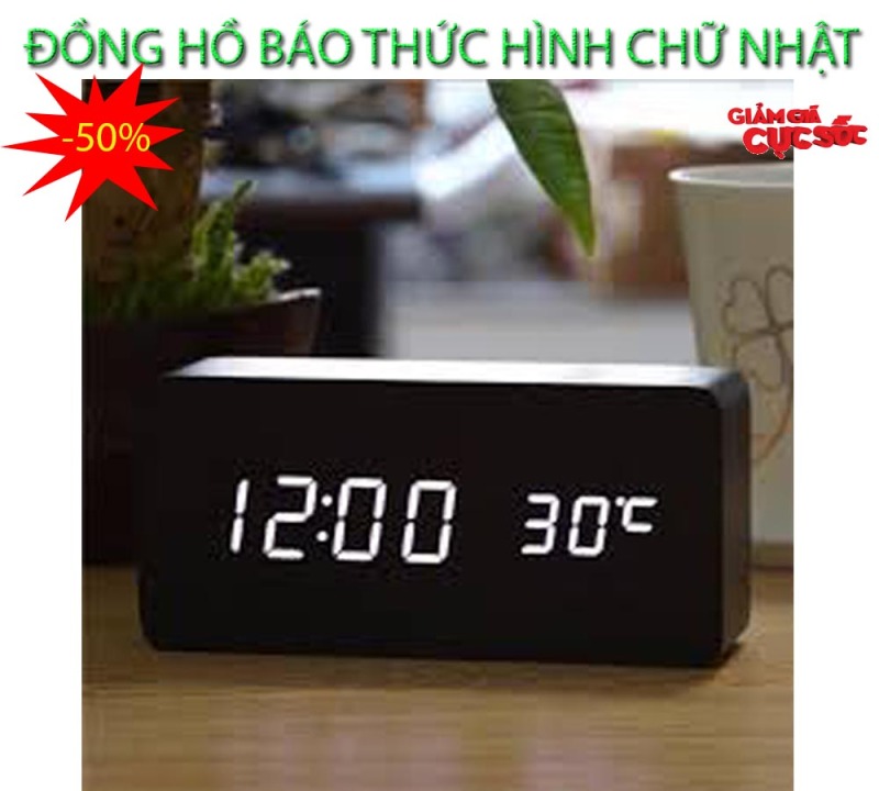 Nơi bán Dong ho bao thuc thong minh , Đồng hồ báo thức thông minh - CHỌN NGAY ĐỒNG HỒ BÁO THỨC Hình Chữ Nhật Thế Hệ Mới, Model AL-1295-152, Giảm Sốc 50%, Bảo Hành 1 đổi 1 SP