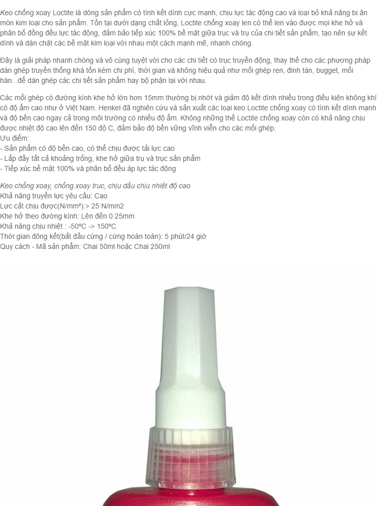 Keo Chống Xoay Loctite 638- 50ml