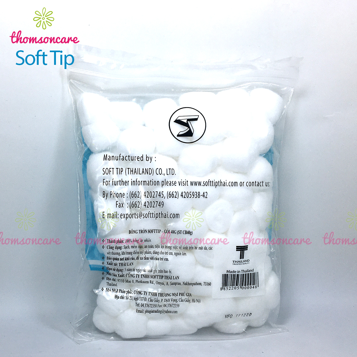 Bông gòn đút tai cho mẹ sau sinh Softtip - Bông viên tròn Soft tip, dùng trong y tế, nút nhét lỗ tai, trang điểm, giảm ù tai