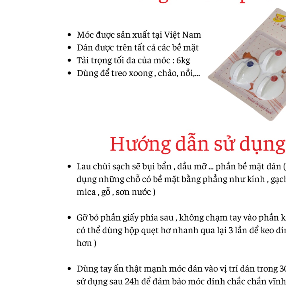 Bộ ba móc treo dán tường cực kỳ chắc chắn ( Có đinh đóng ) - Lep Store