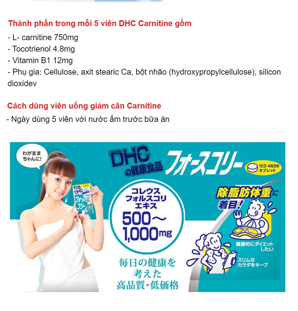 thuc gim cn dhc l-carnitine 2060 VIN UNG TAN M, GIM