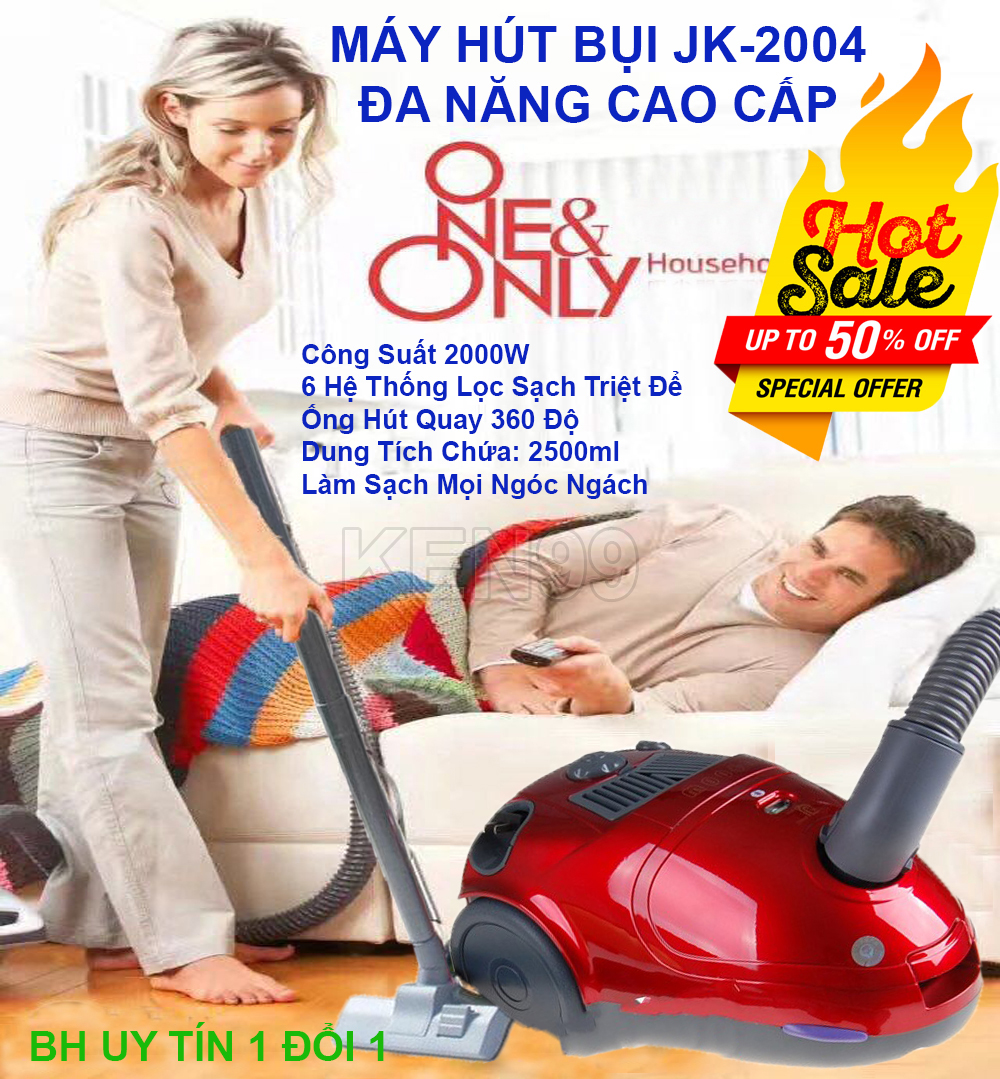 May hut bui nhat ban , Máy hút bụi nhật bản - CHỌN NGAY MÁY HÚT BỤI JK 2004 2000W Công suất hút lớn, Hút nhanh sạch bụi dễ dàng; MẪU FF-296, Giảm sốc NGAY TRONG HÔM NAY 50%, Bảo hành uy tín 1 đổi 1 Sp