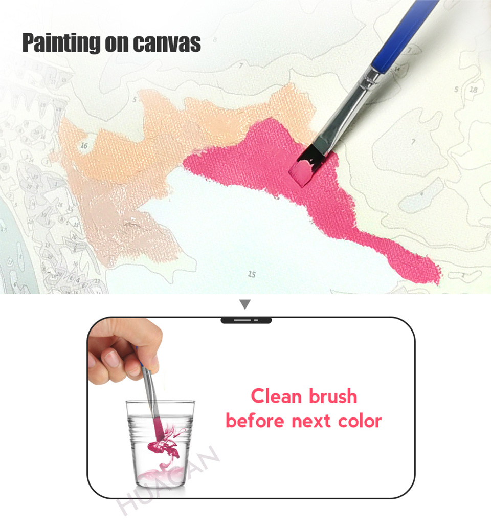 Tranh tô màu theo số BTS Chibi - Tranh sơn dầu số hoá