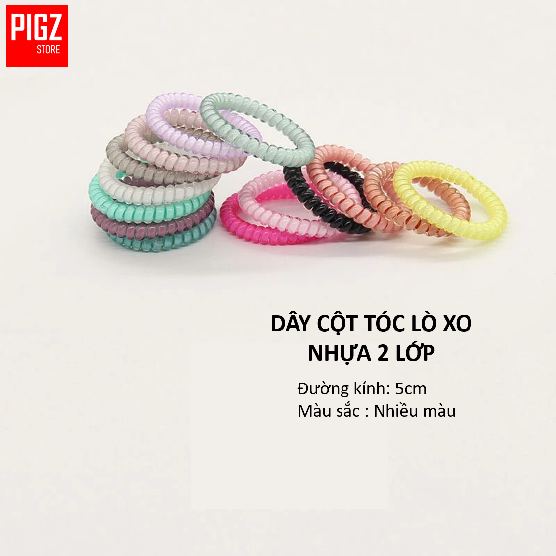 Dây Cột Tóc Lò Xo Ánh Kim 2 Lớp Cao Cấp MÀU NGẪU NHIÊN Thun buộc tóc lò xo,dây điện thoại không gây đau tóc,có thể làm móc khóa