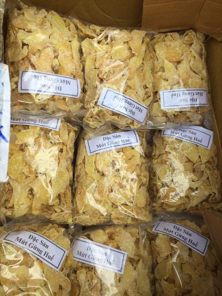 500g MỨT GỪNG HUẾ ĐẶC BIỆT THƠM NGON - Mứt gừng Huế nhà làm thủ công sạch sẽ nguyên chất- bánh mứt tết