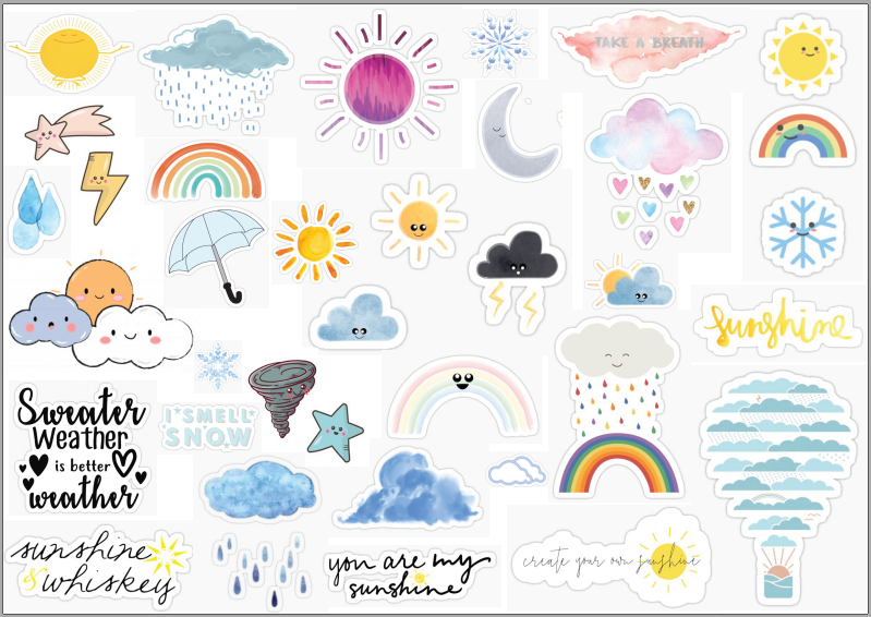 Sticker dán sổ tay, trang trí sổ dán ảnh, scrapbook, nhãn dán sinh nhật, giáng sinh