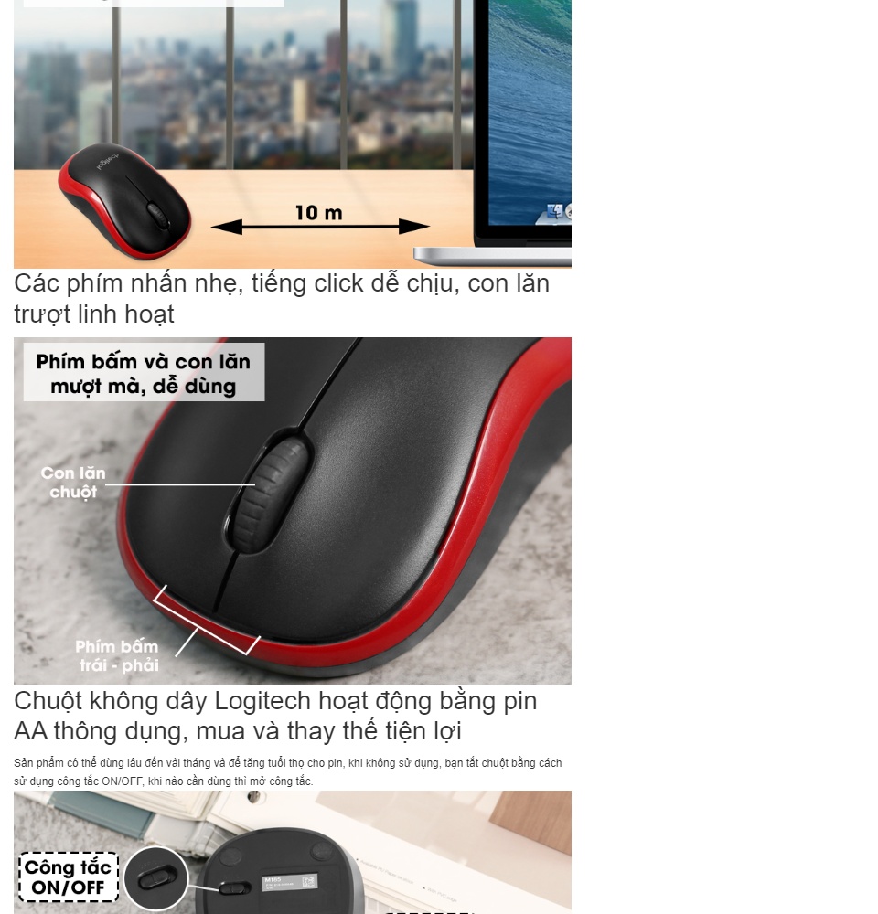 (BH 12T) (BT 12T) Chuột Không Dây Logitech M185