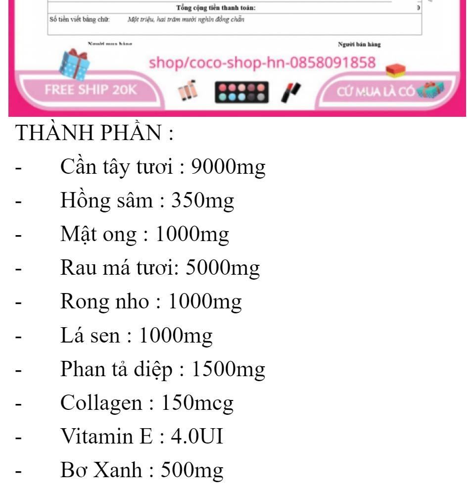 Bột cần tây mật ong giảm cân hồng sâm rau má thanh lọc cơ thể đẹp da , đẹp dáng hộp 15 gói HSD 2024 5