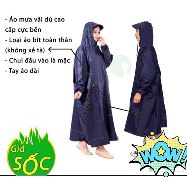 (Sale giá sốc) ÁO MƯA BÍT VẢI DÙ NGƯỜI LỚN 1M4