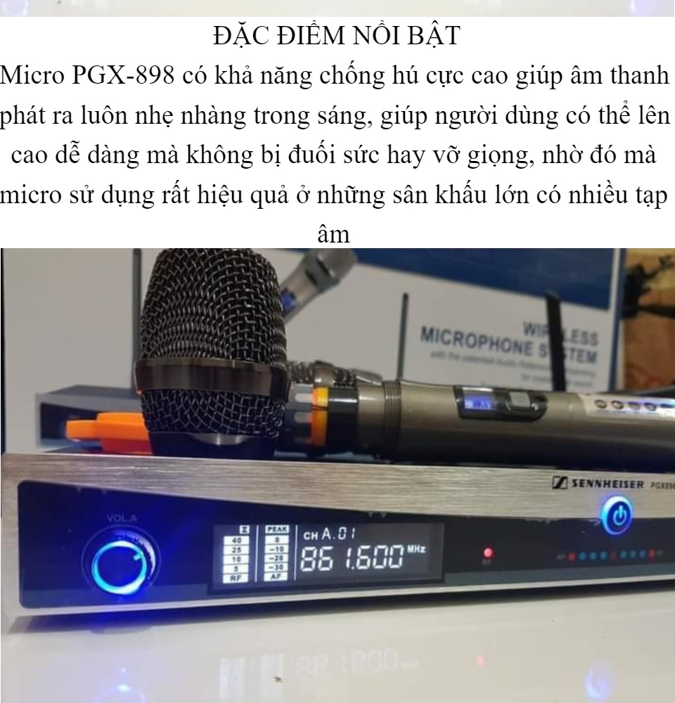 Mic Không Dây Sennheiser PGX-898 Bộ Micro Karaoke Siêu Đỉnh Hàng Cao Cấp Loại 1