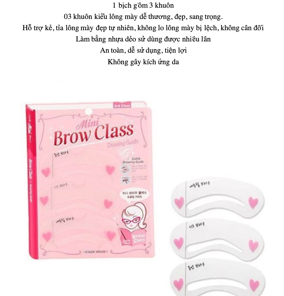 [HCM]Khuôn Kẻ Lông Mày ( 3 cái/bịch ) Mini Brow Class Drawing Guide