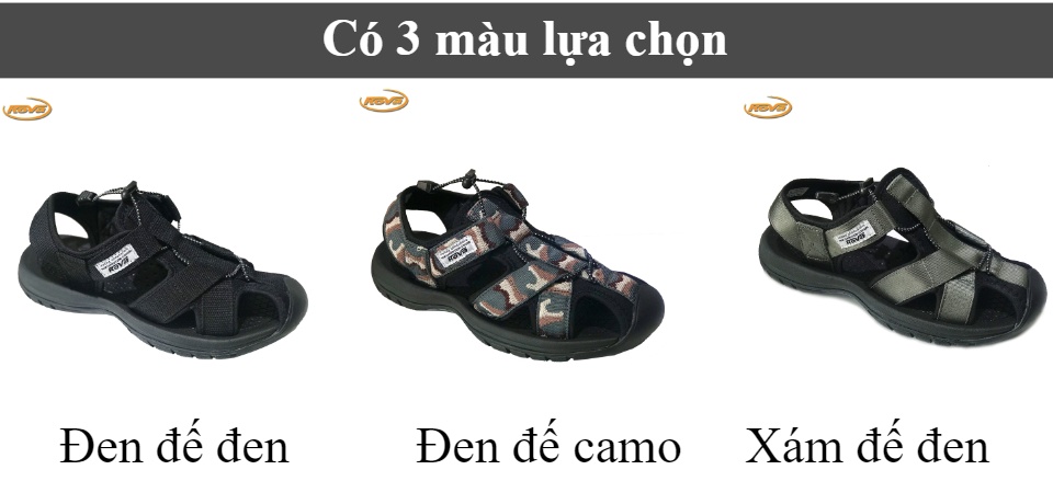 Giày sandal nam bít mũi Rova RV626Br Nâu