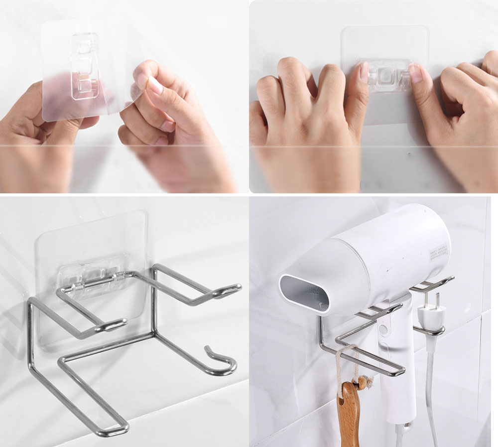 Giá Treo Máy Sấy Tóc KUNBE Gắn Tường Thông Minh Mẫu Mới 2021, Kệ Để Máy Sấy Dán Tường Siêu Dính Không Cần Khoan Đục, Dụng Cụ Treo Máy Sấy Và Đồ Đạc Tiện Lợi