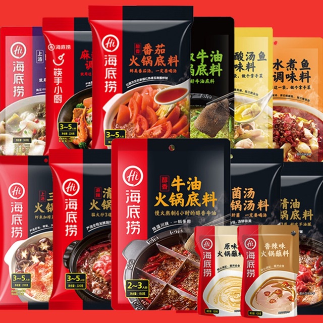 Cốt Lẩu Haidilao Thượng Hạng - Gia Vị Lẩu Haidilao Đủ Vị (lẩu thái tomyum, cay thanh bò, cay tứ xuyên, nấm, ca chua, trường thọ,...)