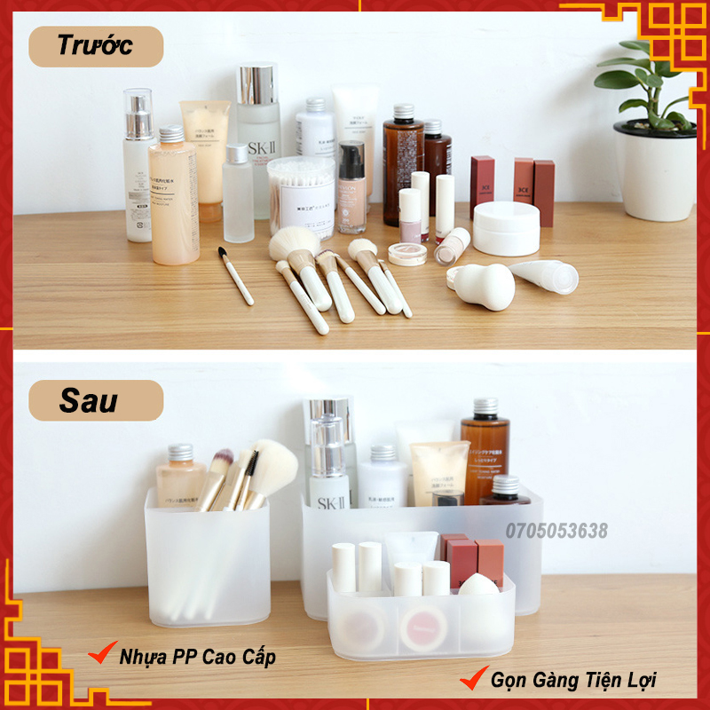 Kệ Đựng Mỹ Phẩm, Hộp son môi Mini Để Bàn Jiashi Kệ Đựng Đồ Nhựa PP 2 màu Full Size Tiện Dụng