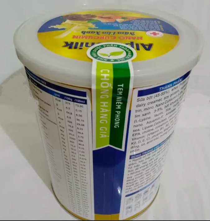 Sữa bột Alphamilk NaNo Curcumin Nấm Lim Xanh, tăng cường sức đề kháng, giảm viêm dạ dày, xương khớp, gout, ung thư , tai biến, gan, huyết áp, làm đẹp da, Bách hóa ngọc châu – hộp 900g