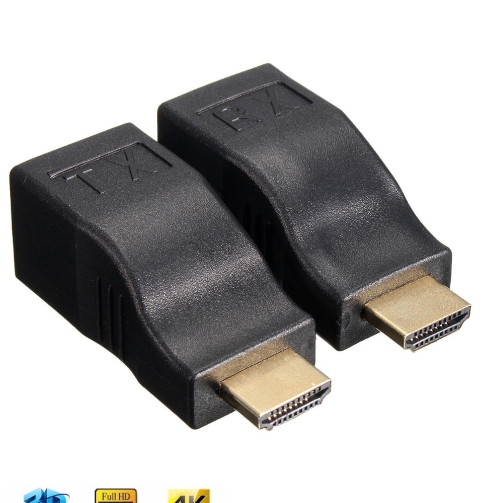 hdmi sang lan ,Bộ kéo dài HDMI 30M qua cáp mạng LAN RJ45 cat6 ,Đầu chuyển đổi HDMI to LAN 30M 1