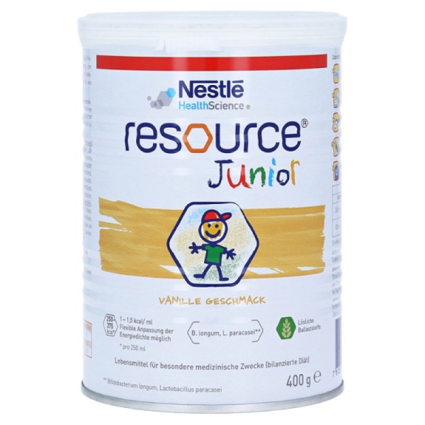 Sữa tăng cân cho trẻ biếng ăn suy dinh dưỡng chậm lớn Nestle Resource Junior 400g Đức hỗ trợ ăn ngon hấp thụ tốt an toàn phù hợp cho bé từ 1 tuổi đến 10 tuổi - mẹ bean bon