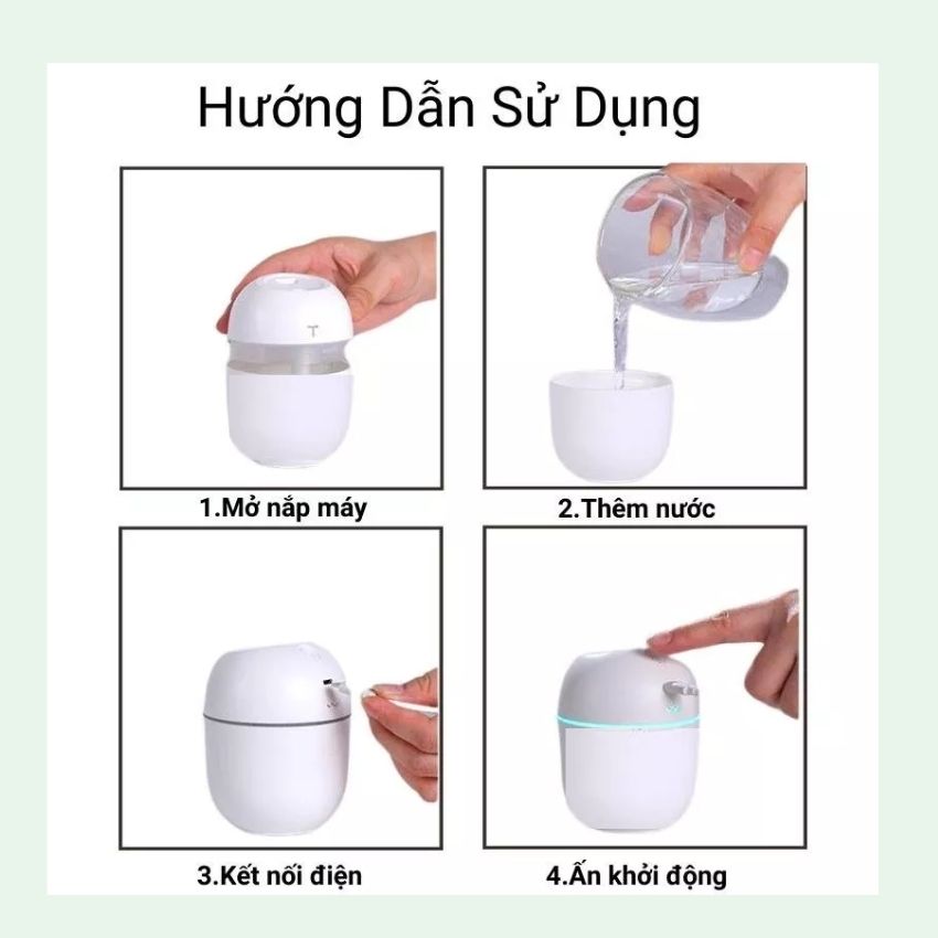 Máy Phun Sương Tinh Dầu Mini Humidifier 220Ml Máy Khuếch Tán Tinh Dầu Phun Sương Tạo Ẩm Cho Phòng Ngủ & Trên Ôtô Đèn Xông Tinh Dầu Có Hai Chế Độ Phun & Led 7 Màu Thay Đèn Ngủ & Giúp Xua Duổi Côn Trùng mocstore, loại tốt giá rẻ