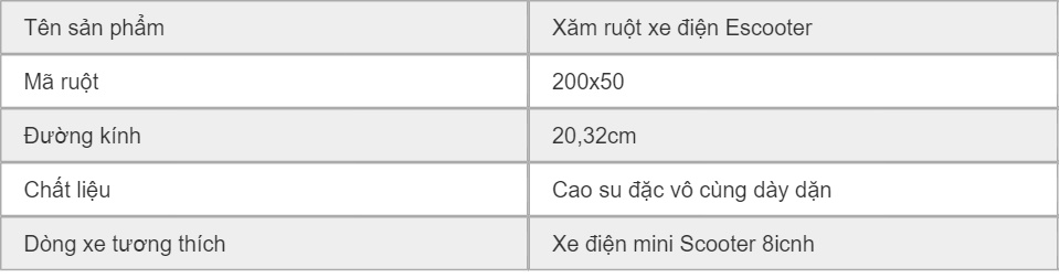 1 LỐP  vỏ XE ĐIỆN SCOOTER cỡ 200x50  Pin Xe Điện