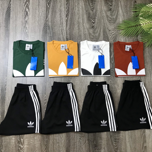 Set bộ quần áo adidas nữ; Bộ đồ mặc nhà nữ vải cotton siêu xinh, thấm mồ hôi cực tốt; Đồ bộ đồ đẹp; Đồ ngủ; Bộ lửng-Đan cherry