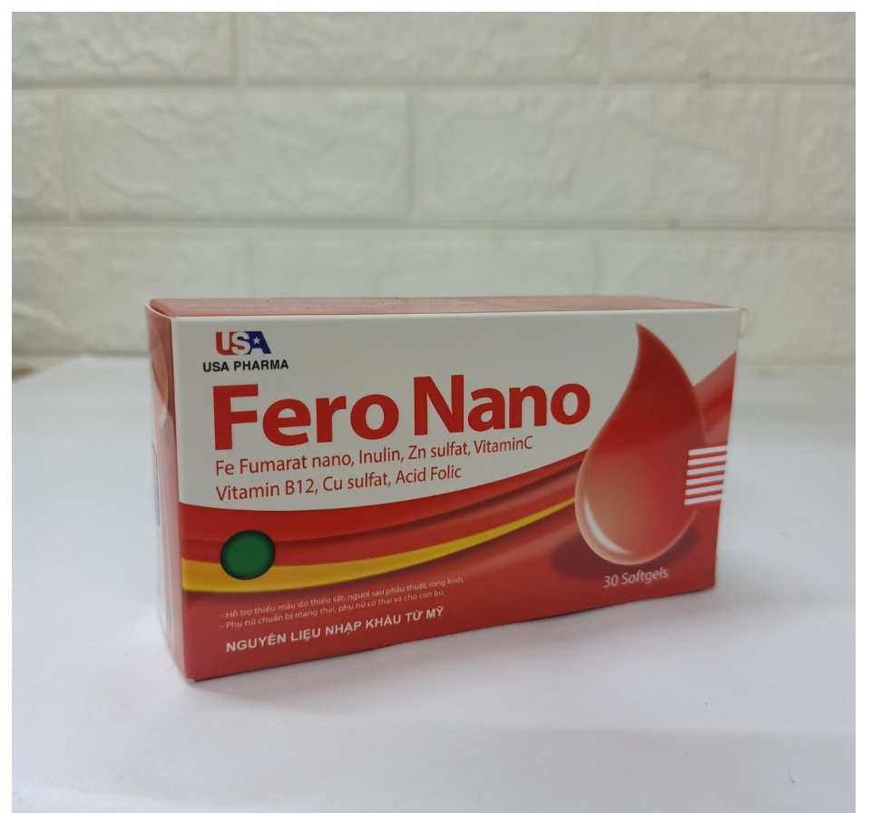 viên uống bổ sung sắt Fero Nano Giúp bổ sung Sắt, Acid Folic cho người thiếu máu não, phụ nữ mang thai và sau sinh hộp 30 viên 1