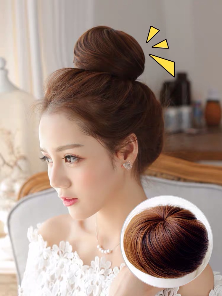 TÓC BÚI GIẢ,Búi Tóc Tròn Củ Tỏi, Tóc Búi Cao Nữ Sang Chảnh