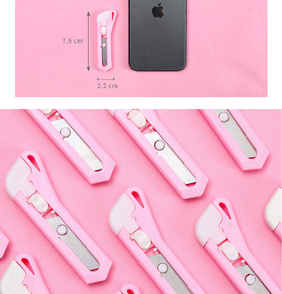 Dao rọc giấy mini màu hồng BẰNG THÉP