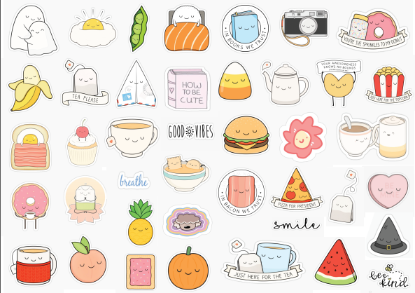 Sticker dán sổ tay, trang trí sổ dán ảnh, scrapbook, nhãn dán sinh nhật, giáng sinh