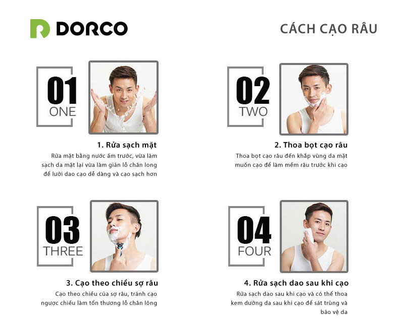 Vỉ 04 Đầu Cạo Râu 6 Lưỡi Dorco Pace 6 Plus SXA 5040-4B (6 Lưỡi + Đầu Cắt Tóc Mai)