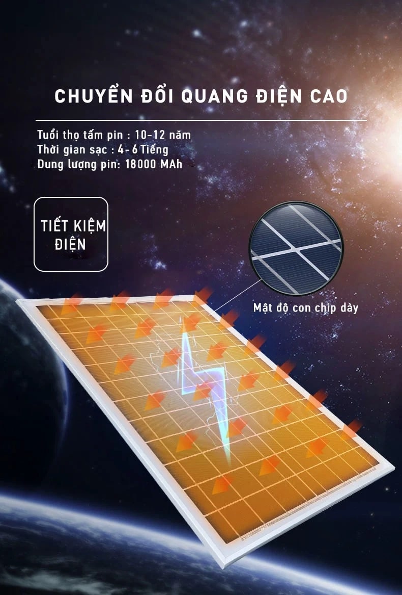 Đèn năng lượng mặt trời 100W SUNECO [ CÓ BÁO PIN ] , đèn pha led năng lượng mặt trời Kèm tấm pin rời có remote điều khiển từ xa tiện lợi và thông minh, cảm biến tự động, dây nối 5m, thời gian sáng 10 - 14h, bảo hành 24 tháng