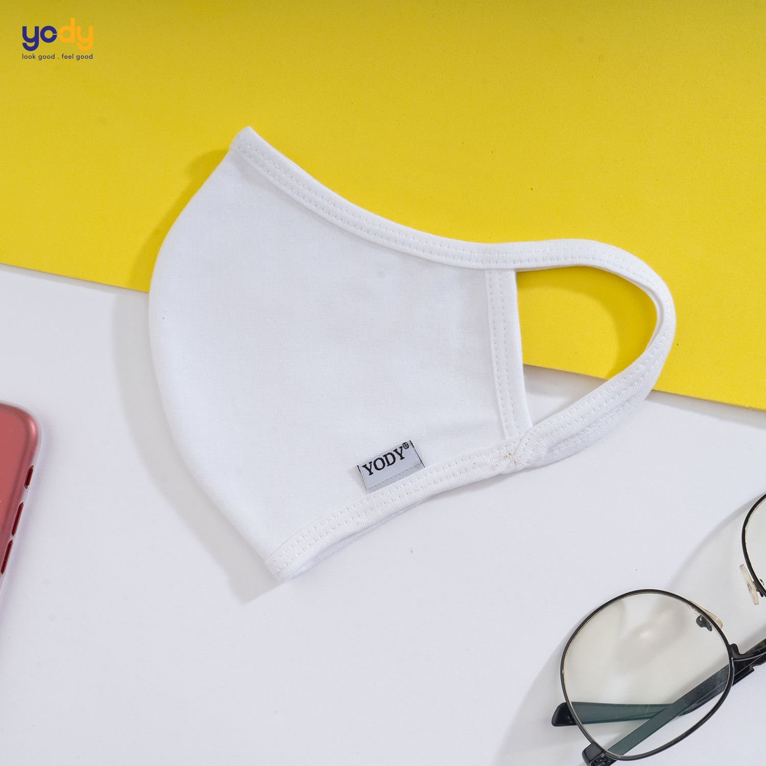 Set 3 khẩu trang YODY chất liệu cotton kháng bụi ngăn UV an toàn sử dụng nhiều lần KTR3003