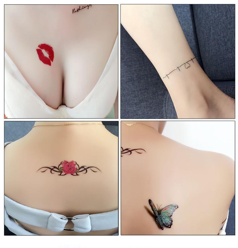 TEYSISO hình xăm dán Không Lặp Lại Trung Quốc Cô Gái Ink tatouage  Temporaire Chữ Cái tiếng anh Từ Không thấm nước Phụ nữ Xương đòn Giả Hình  Xăm NGHỆ THUẬT cơ