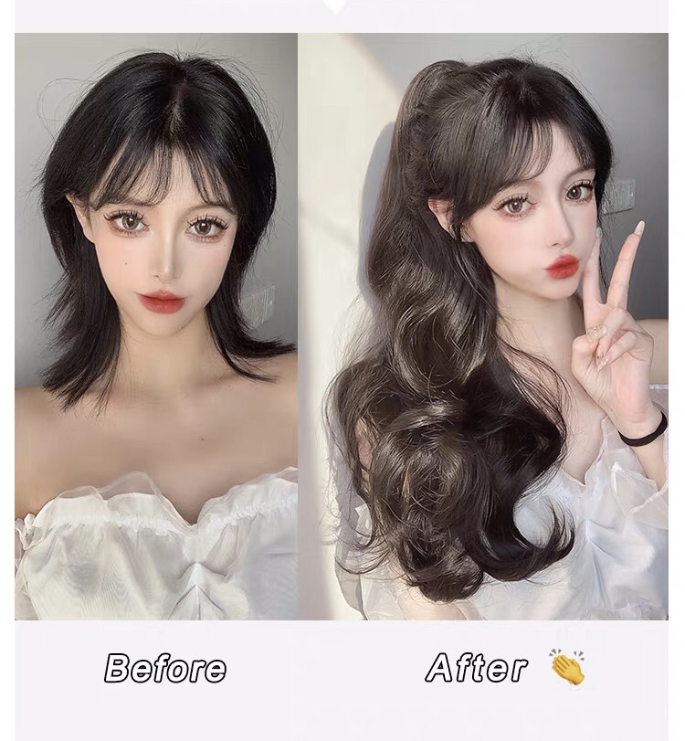 Tóc Giả Ngoạm Xoăn Dài, Đuôi Tóc Giả Cao Cấp Phong Cách Tiểu Thư Cho Nữ