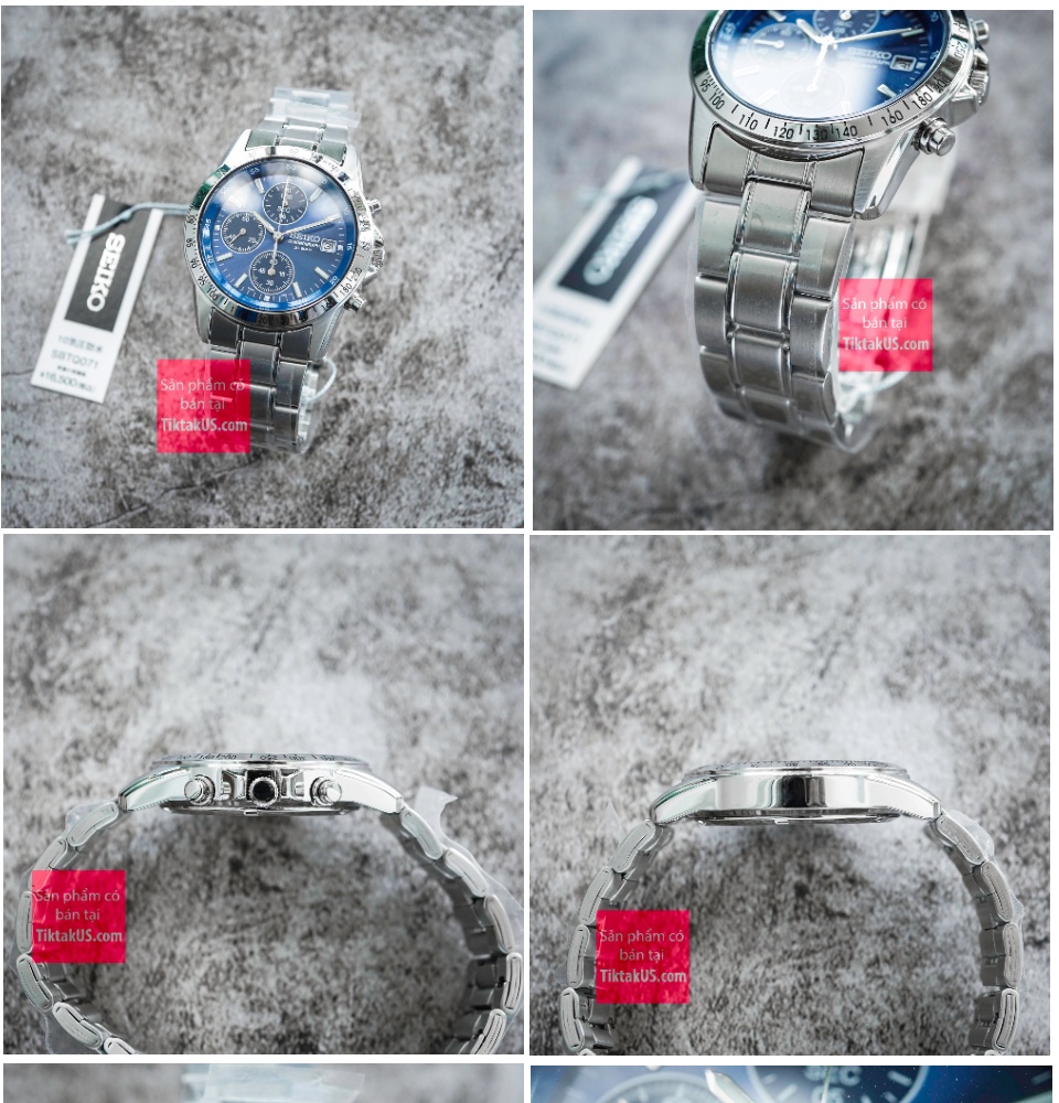 Đồng hồ nam Seiko Quartz Chronograph SBTQ071 size  chống nước 100m  bấm giờ thể thao 6 kim kính Harlex 
