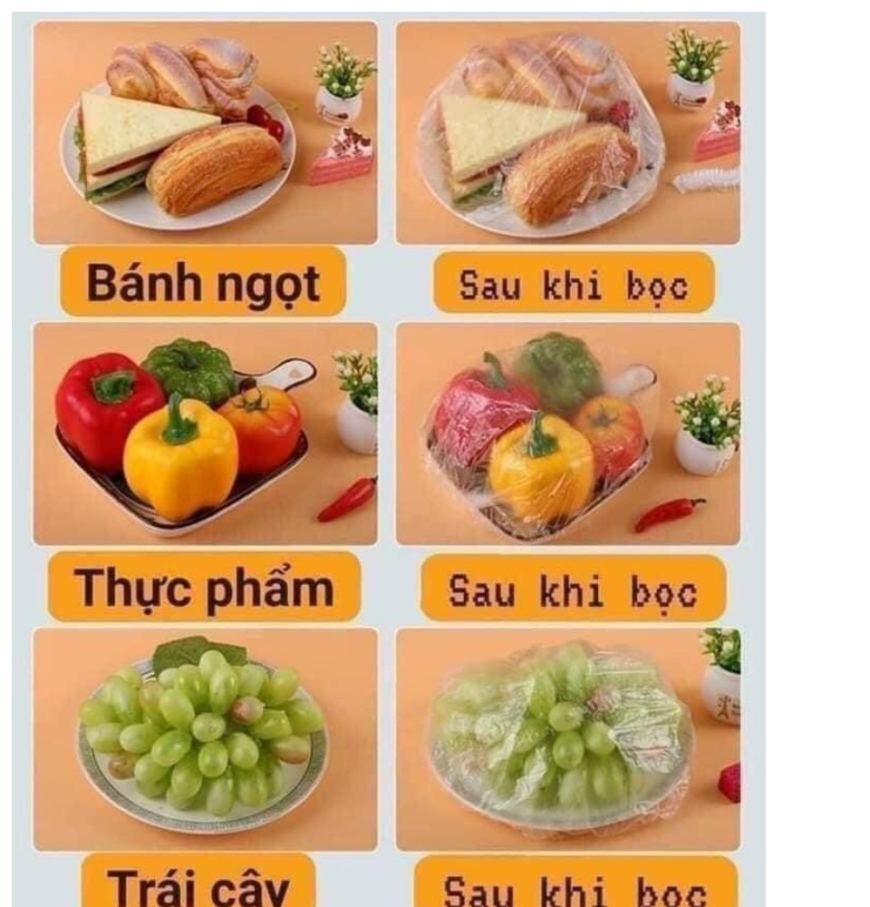 [HCM]Màn Bọc Thực Phẩm Hình Gấu 1 TÚI 100 CÁI