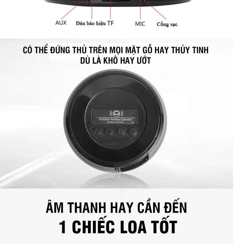 Loa bluetooth bọc thép mini Đức E-305 Growntech có thể sử dụng dây cáp liên