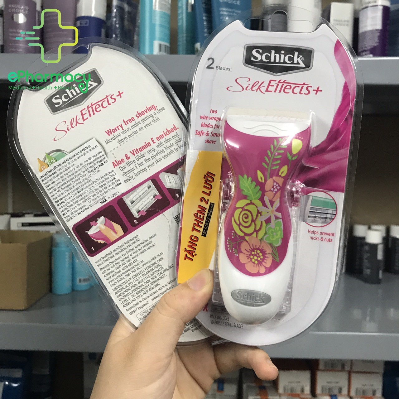 Dao cạo cho nữ Schick Effect + 2S – Bộ dao cạo Schick + 02 lưỡi