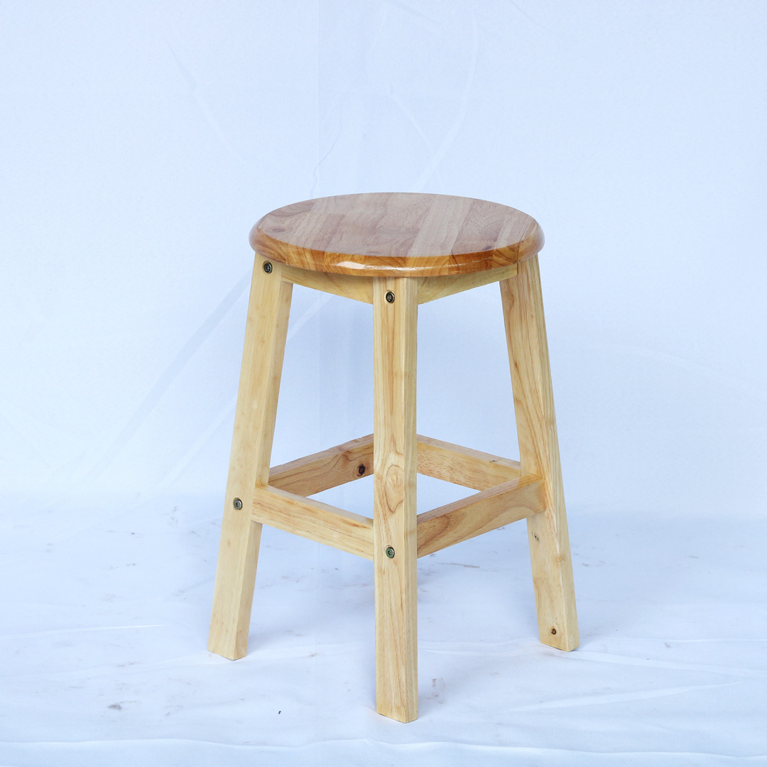 Ghế đôn gỗ mặt tròn tháo ráp 45cm