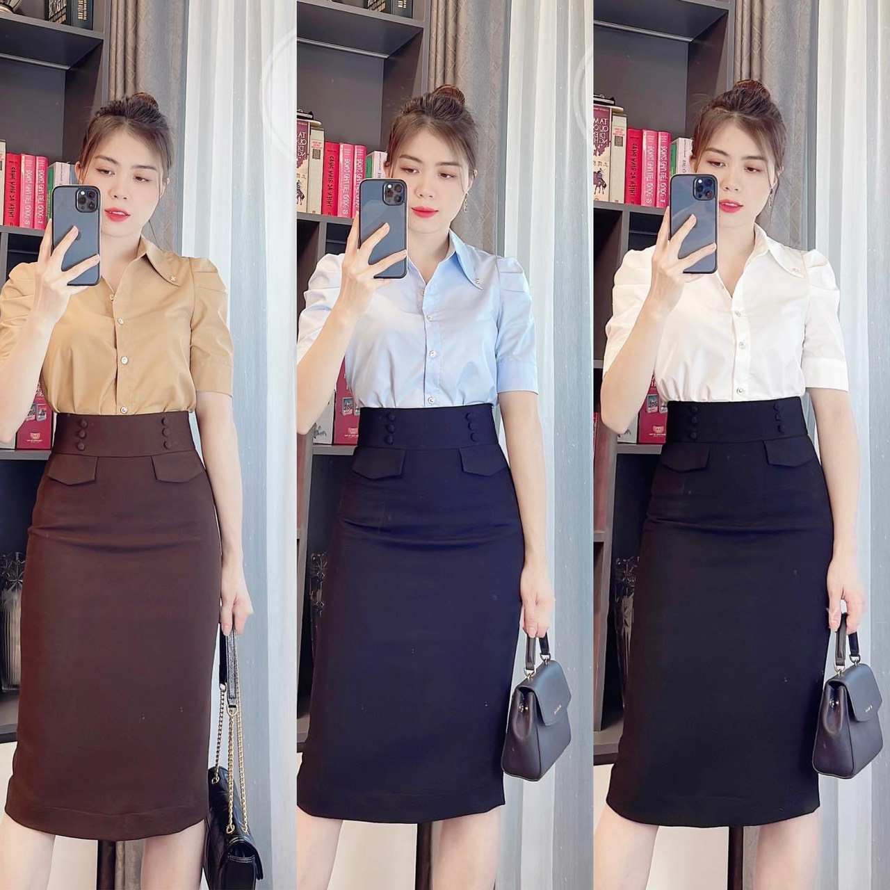 Mua Chân váy dài ulzzang dáng chữ A lưng cao, Chân váy Midi xẻ tà dài qua  gối công sở đẹp - Yeep