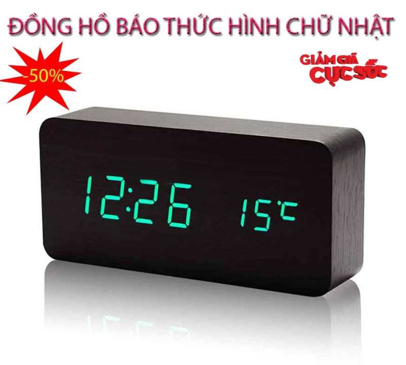Nơi bán Dong ho bao thuc day cot , Đồng hồ báo thức để bàn - CHỌN NGAY ĐỒNG HỒ BÁO THỨC Hình Chữ Nhật Thế Hệ Mới, Model AL-1295-352, Giảm Sốc 50%, Bảo Hành 1 đổi 1 SP