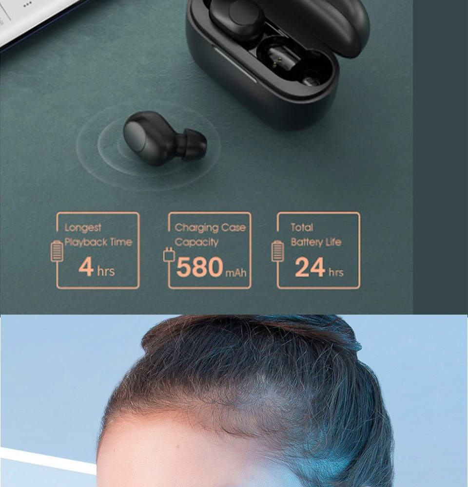 Tai nghe bluetooth không dây TWS Haylou GT5 - chip Realtek cảm ứng chống nước