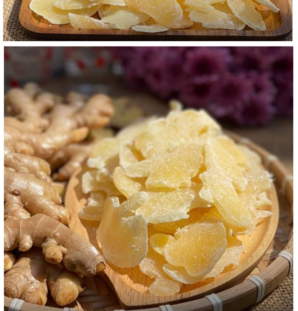 Mứt gừng Huế ngon đăc biệt ít ngọt cay cay giữ nguyên vị - 100g dùng thử - Tết - ăn vặt siêu ngon