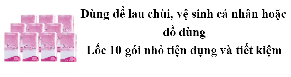 2 LỐC KHĂN GIẤY BỎ TÚI BLESS YOU 10 gói/ lốc