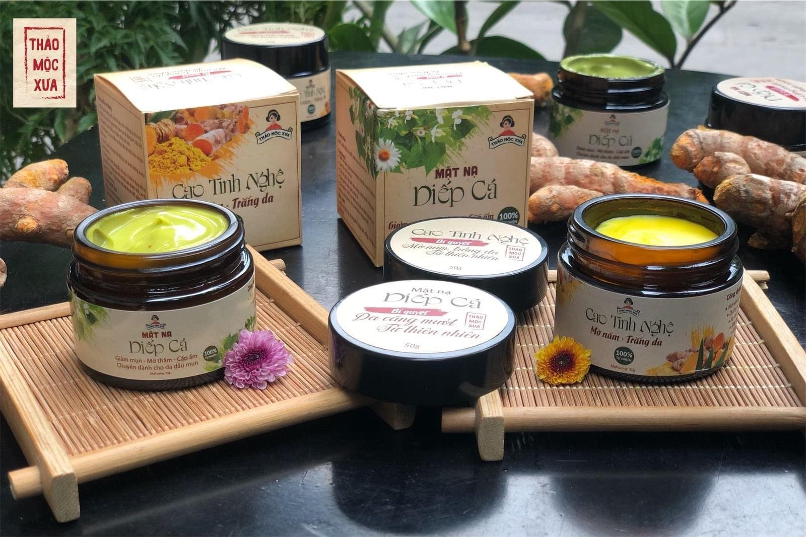 Mặt Nạ Giảm Mụn Diếp Cá Thảo Mộc Xưa - Cấp Ẩm, Ngừa Mụn Sạm Nám, Se Khít Lỗ Chân Lông, Dành Cho Da Dầu Mụn, 100% Thiên Nhiên, An Toàn Cho Mẹ Bầu - Tặng Cọ Đắp Mặt Nạ | 50gr - Miquala